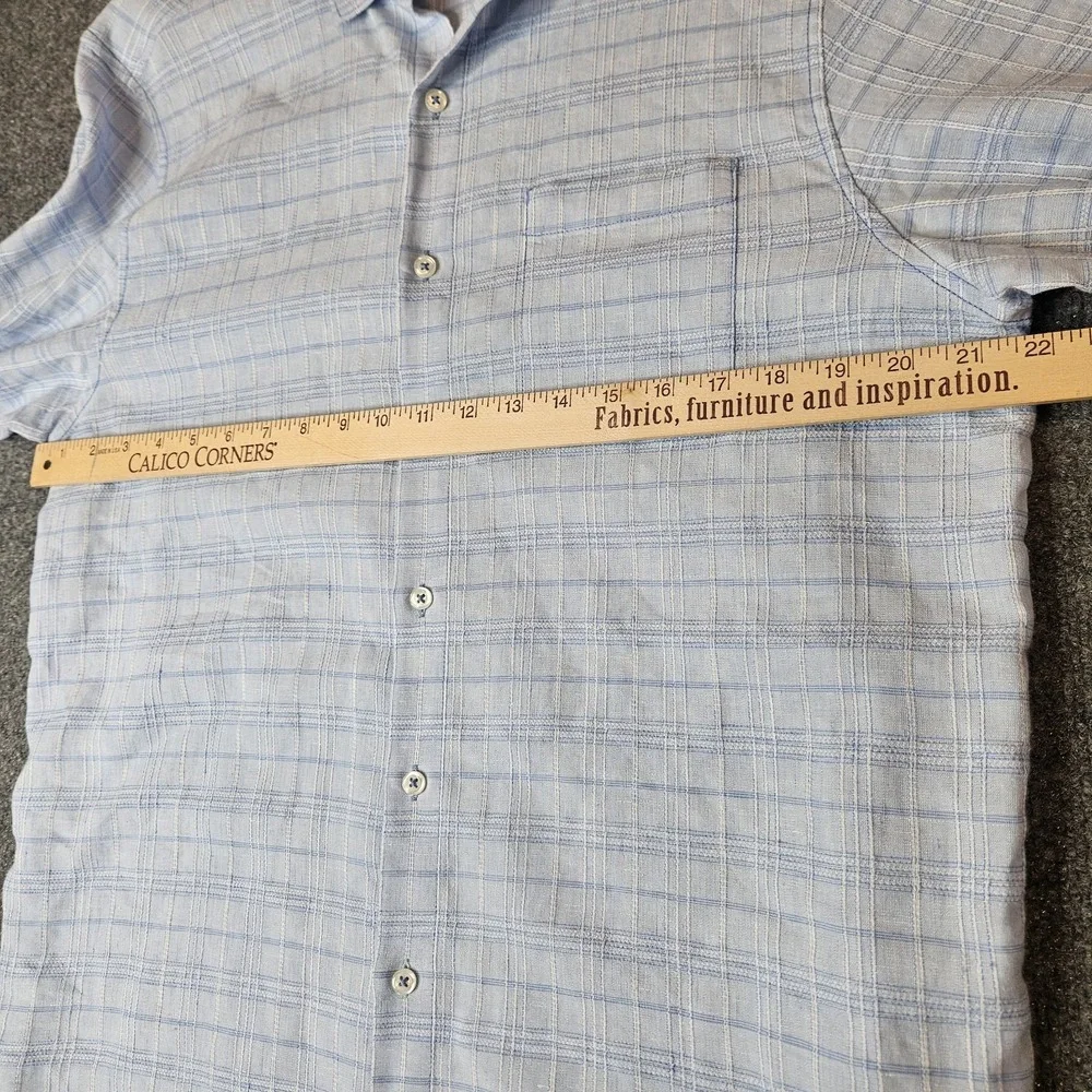 Tommy Bahama Mens Barbados Breeze Stretch Linen Blend L/S Shirt Size Large Blue
